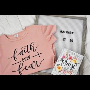 Pink faith over fear shirt